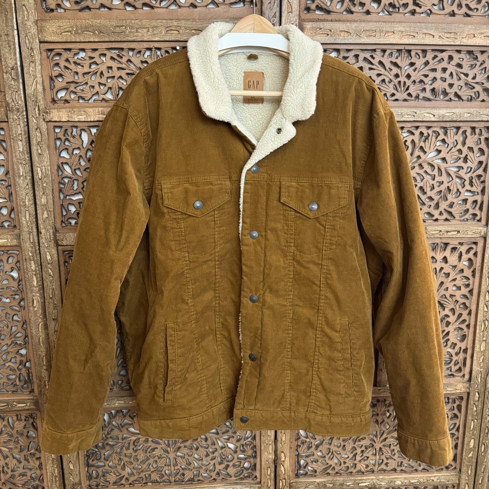 GAP Sherpa Corduroy Icon Vintage Style Brown Jacket